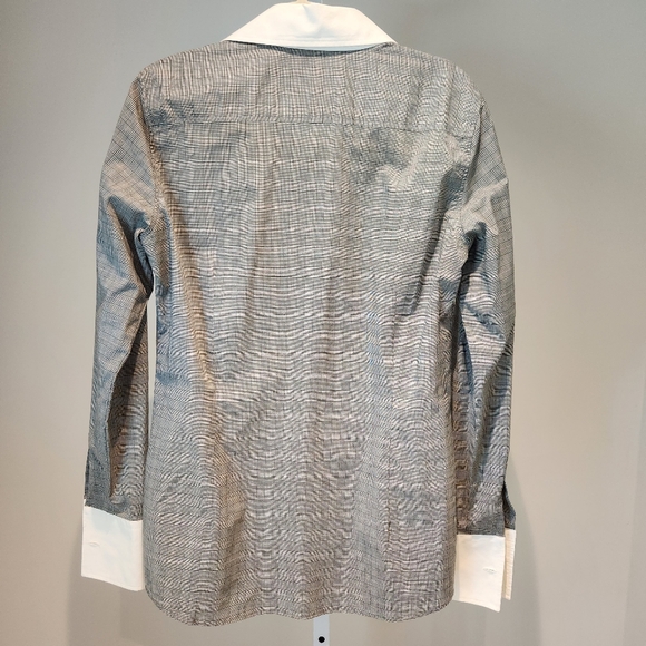 0039 Italy Women's Dress Shirt Button Up Down Glenn Plaid Sz M - Picture 3 of 11